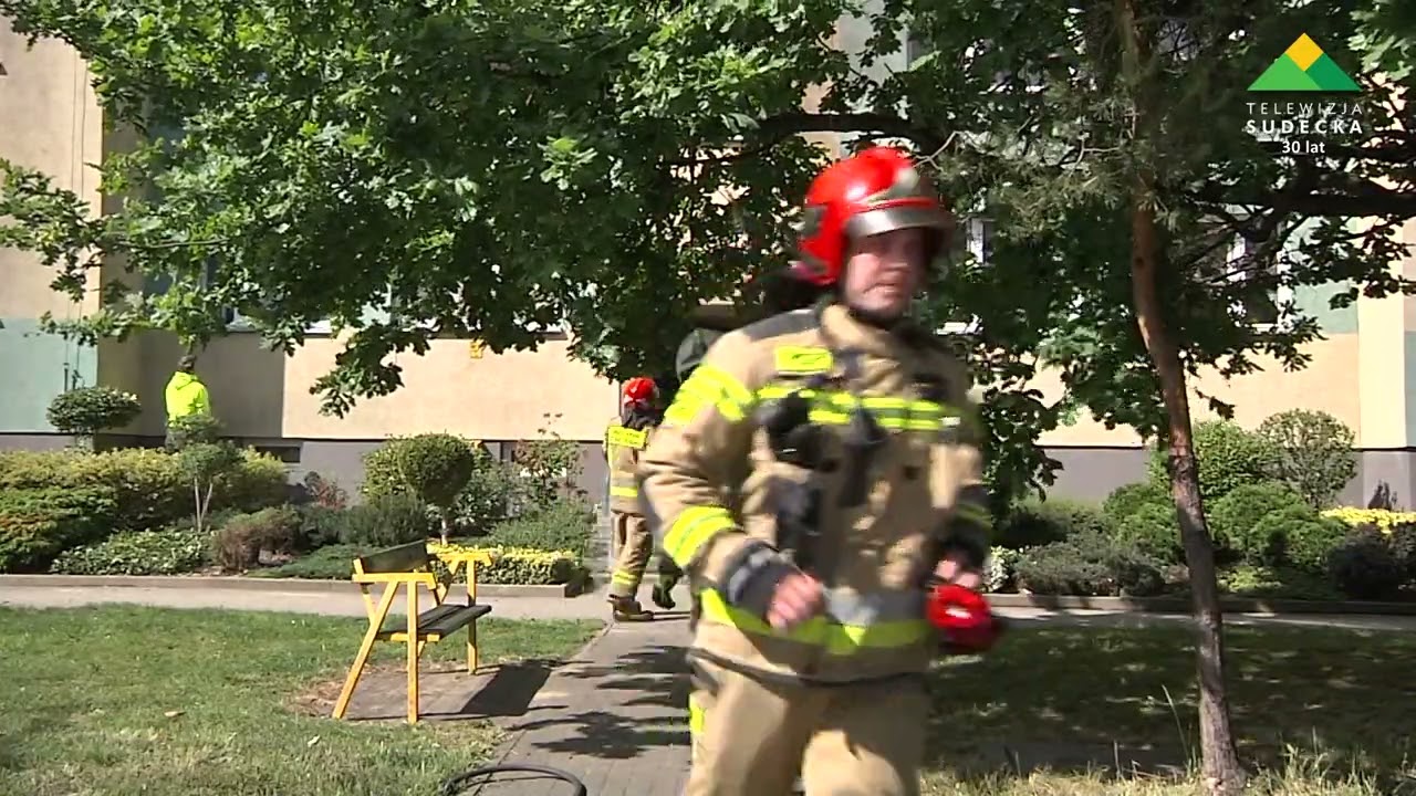 Bielawa, pożar mieszkania w bloku