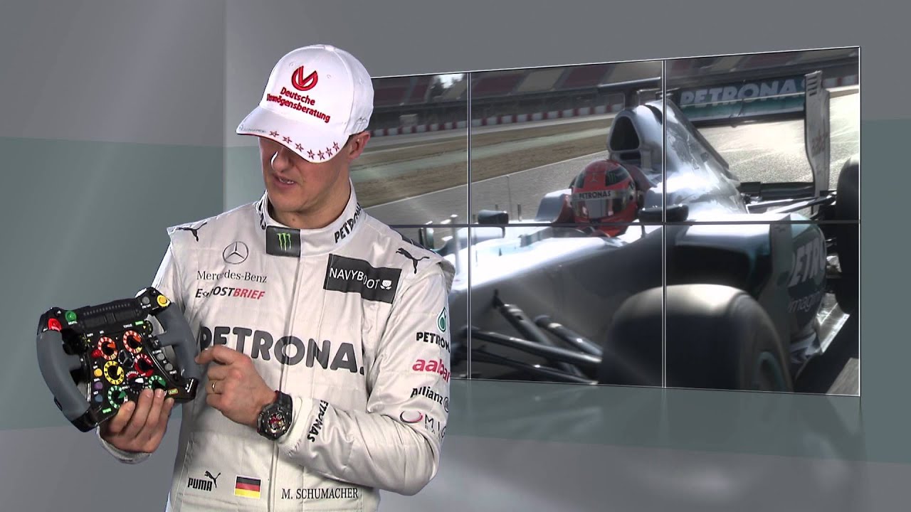 Michael Schumacher talks about his steering wheel