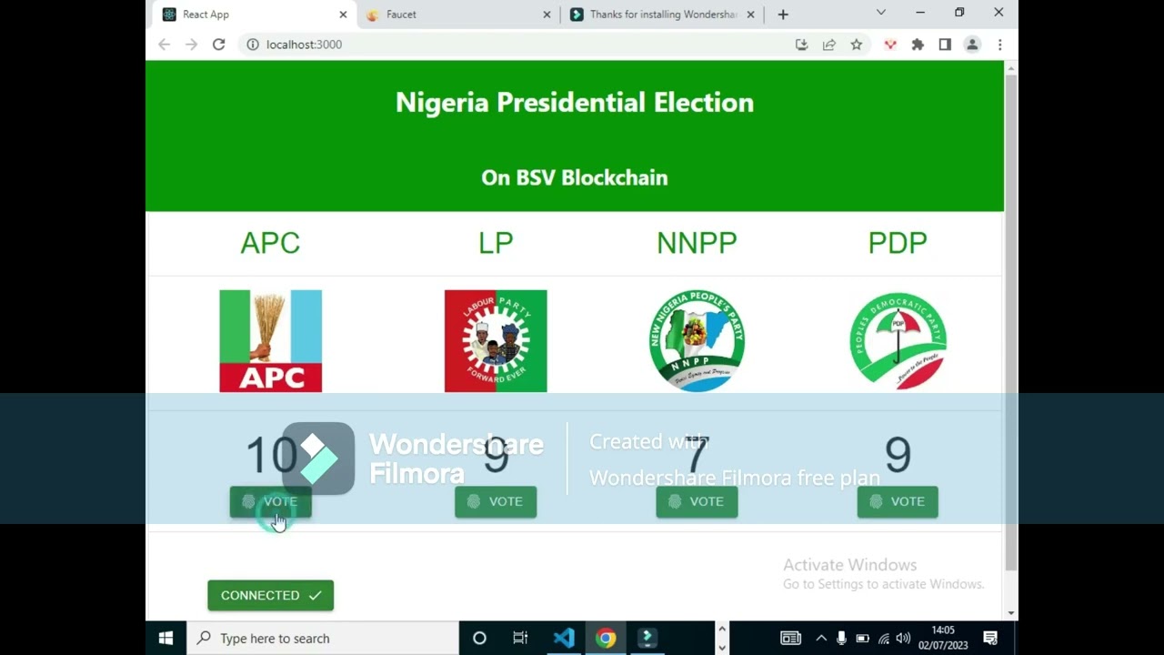 Blockchain based decentralized voting system on bsv blockchain