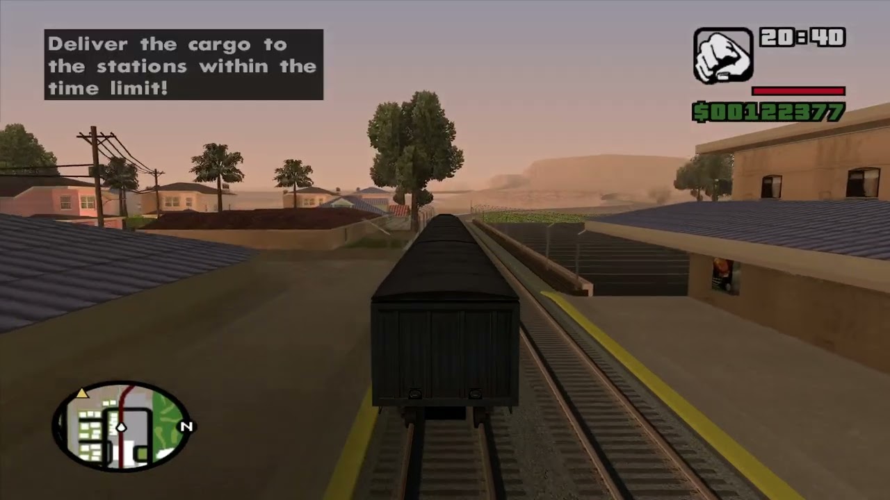 Caboose view of GTA San Andreas Freight train