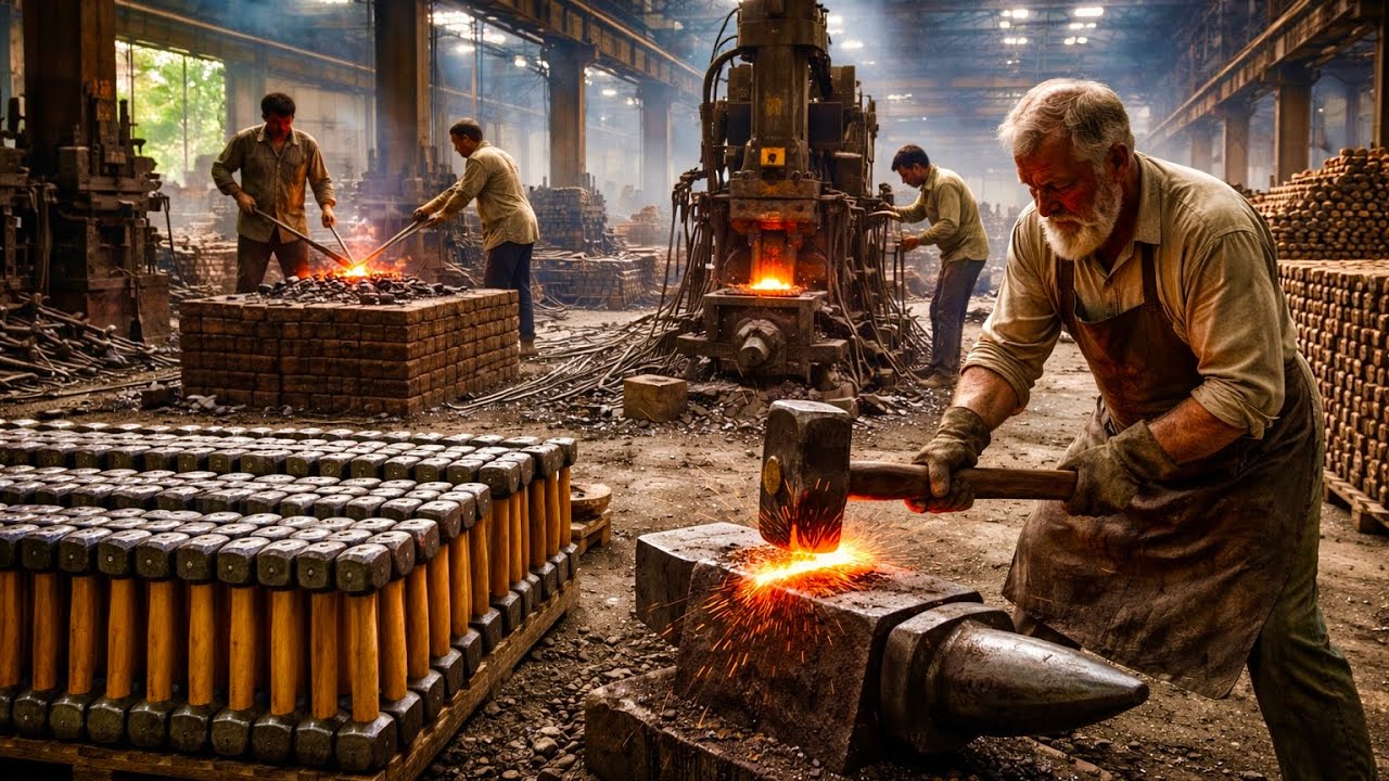 Manufacturing Process of Hammer in Small Factory || Forging of Hammer