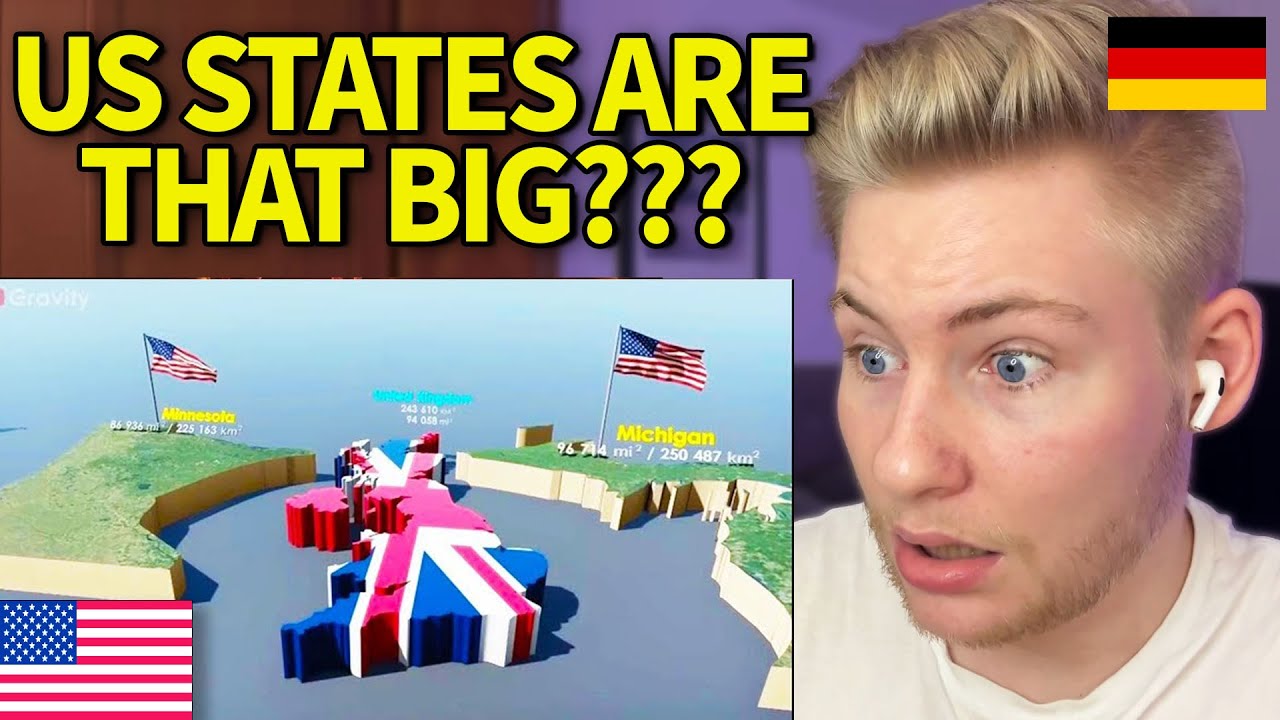 GERMAN reacts to US STATES SIZE Comparison
