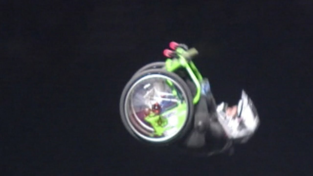 Amazing Stunts: World's first man to do a double back flip in a wheelchair