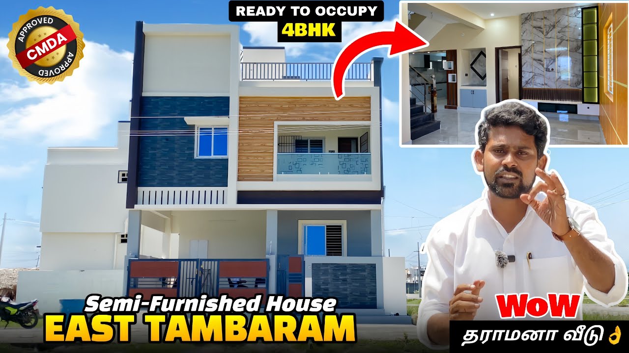 😍Semi-Furnished 🏡💥Beautiful 4BHK House For Sale 🤩Chennai East Tambaram