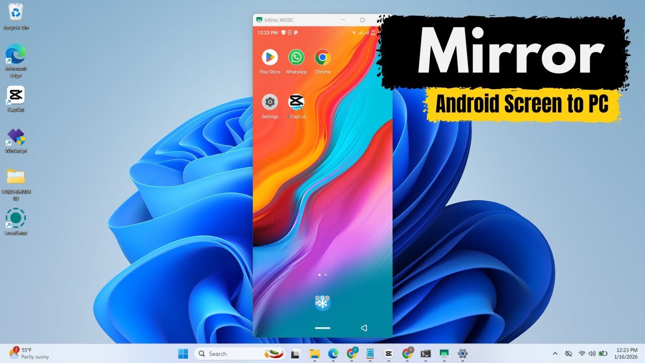 How to Mirror Android Phone Screen to PC With cable | Share Mobile Screen With Windows PC or Laptop