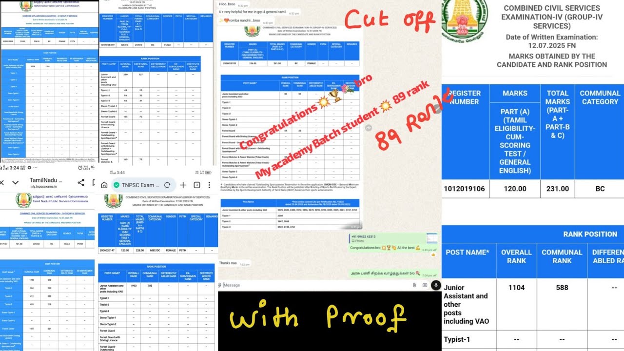 Group 4 2025 Cut off With proof ❌️📝 Full analysis With original proof | #tnpscgroup4 #group4cutoff 
