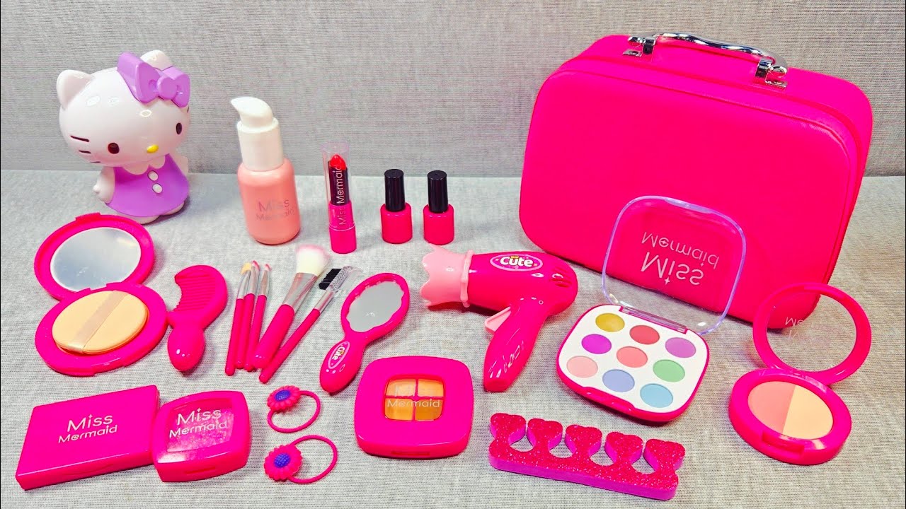 4 Minutes Satisfying with Unboxing HELLO KITTY Fashion Beauty Make Up Set ASMR No Talking
