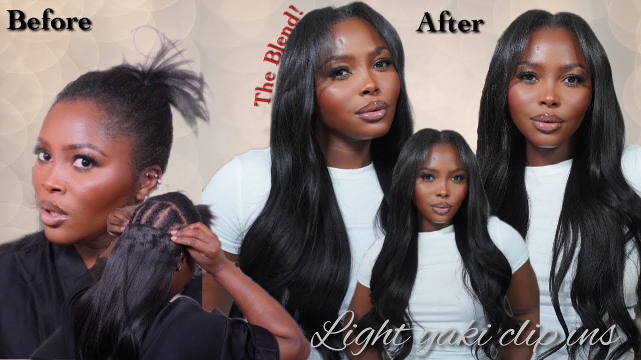 HOW I INSTALL MY NATURAL LIGHT YAKI CLIP INS ON SHORT THIN HAIR | BEGINNER FRIENDLY | FT CURLSQUEEN