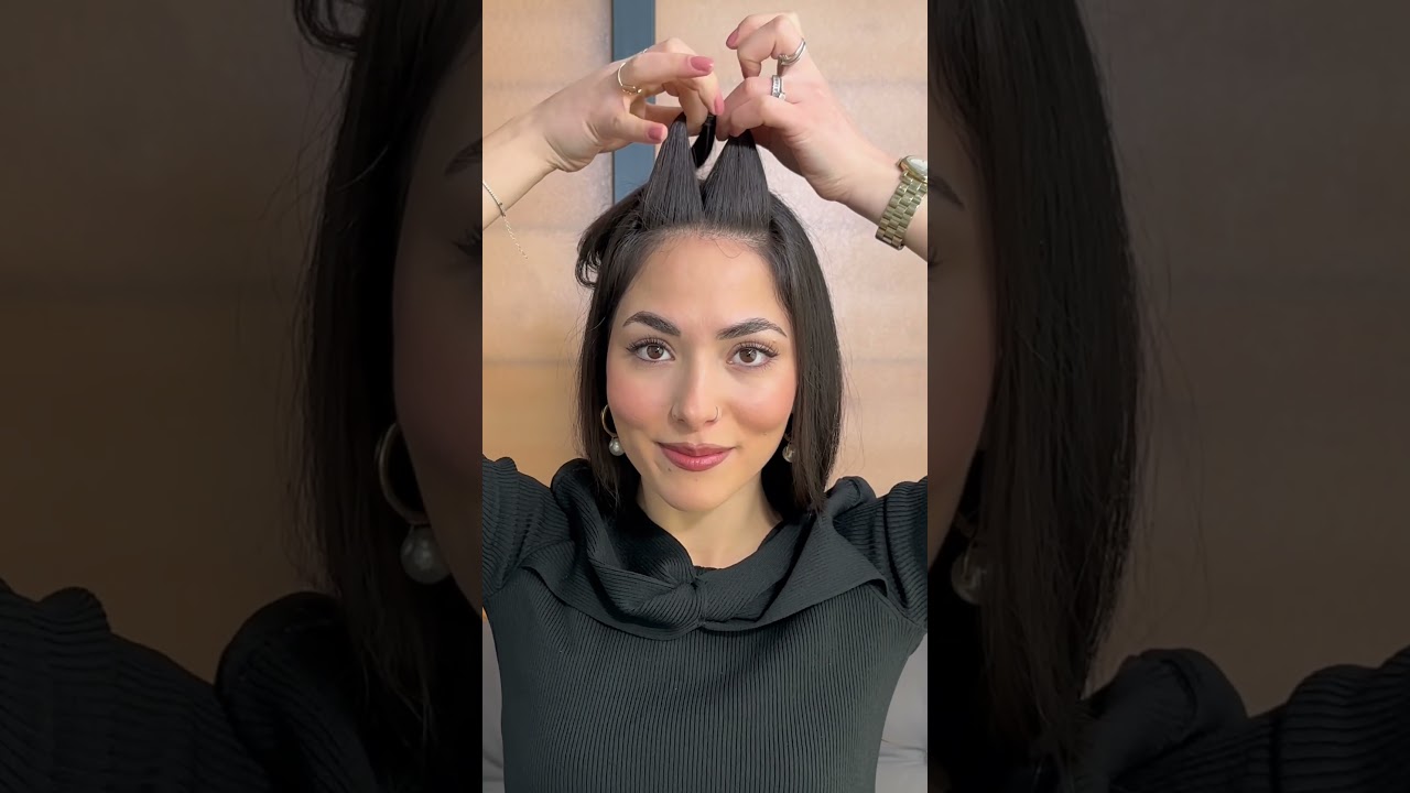 Fake bangs without cutting your hair 💇🏻&zwj;♀️ #shorts #hair #hack #howto #hairstyle
