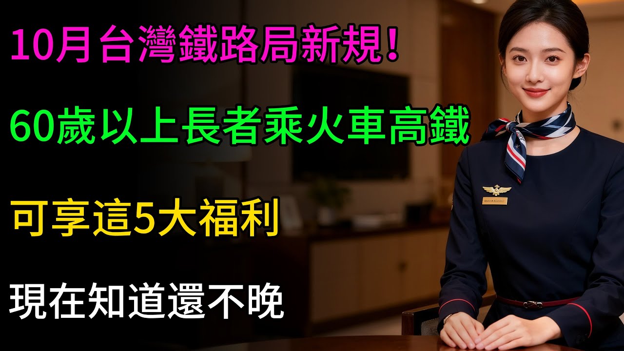 10月台灣鐵路局新規！60歲以上長者乘火車高鐵，可享這5大福利，現在知道還不晚！