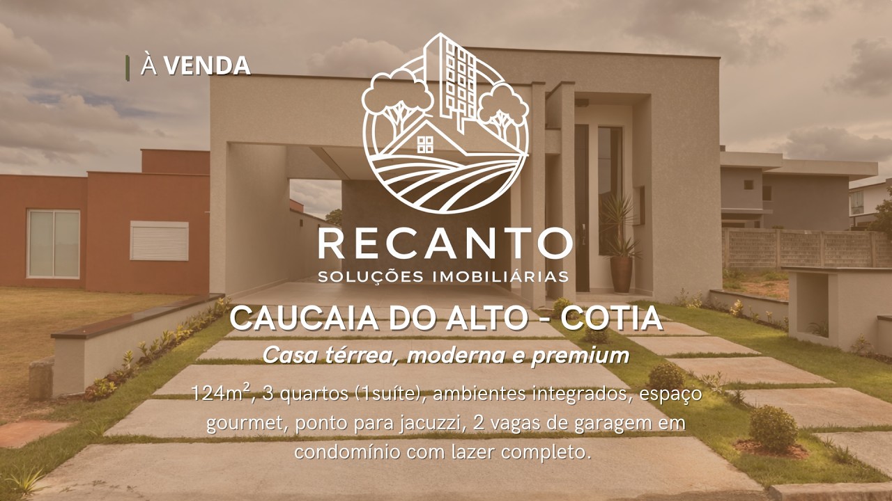 CASA MODERNA, TÉRREA EM CONDOMÍNIO COMPLETO - CAUCAIA DO ALTO - COTIA - COND. LAGO DOS PÁSSAROS