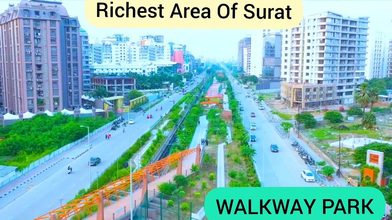 WALKWAY PARK VESU | Canal Corridor By SMC | India first CANAL corridor| SURAT city  Fourstar Walkway