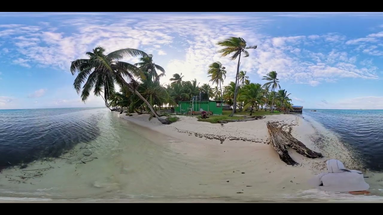 Nugnudub Island in 360 Flat - San Blas Archipelago - Panama