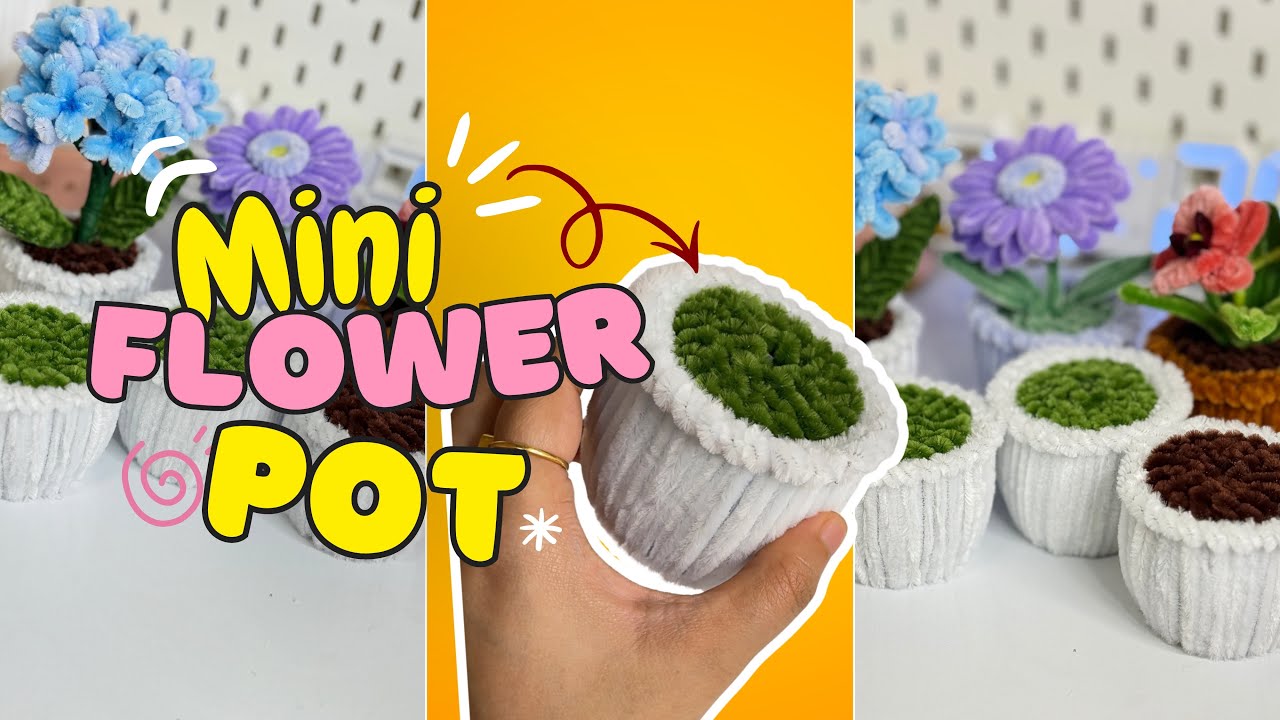 Cute Mini Flower Pot DIY 🌸 🪴| Easy Pipe Cleaner Craft for Desk Decor | Creative Desk Decor Ideas