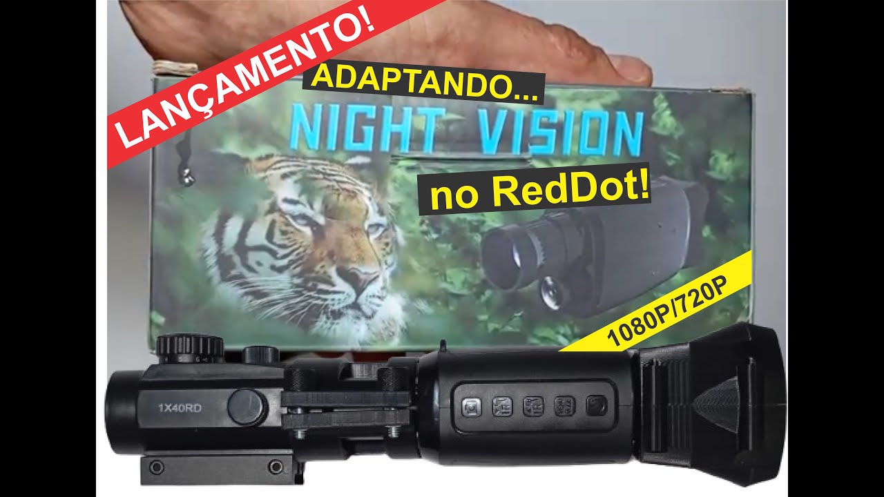 Lançamento! Abraçadeira para Adaptar Monóculo Visão Noturna NV 1080P/720P no RedDot + Luva da Lupa