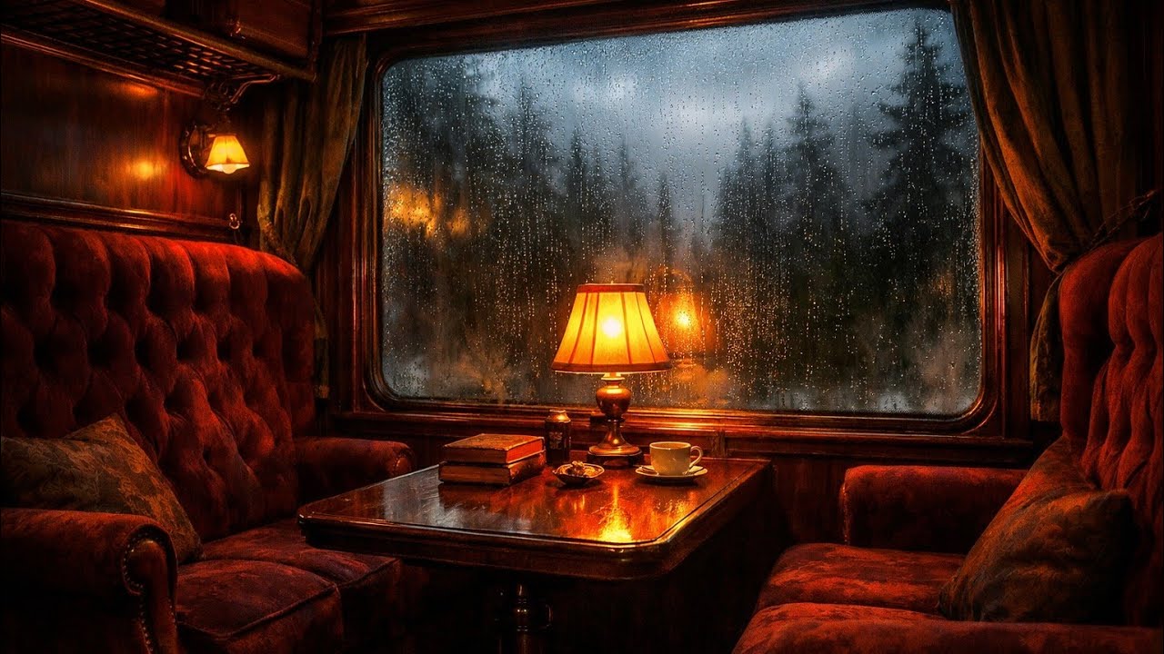Rain and Train Sounds for Sleeping • 5 Hours Night Train Ambience