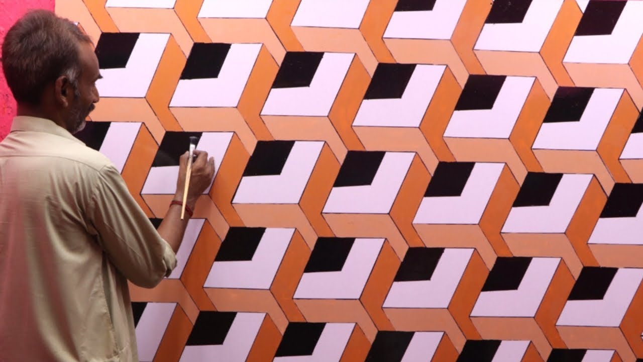 optical illusion 3d wall design | 3d wall painting | 3d wall decoration effect | interior design