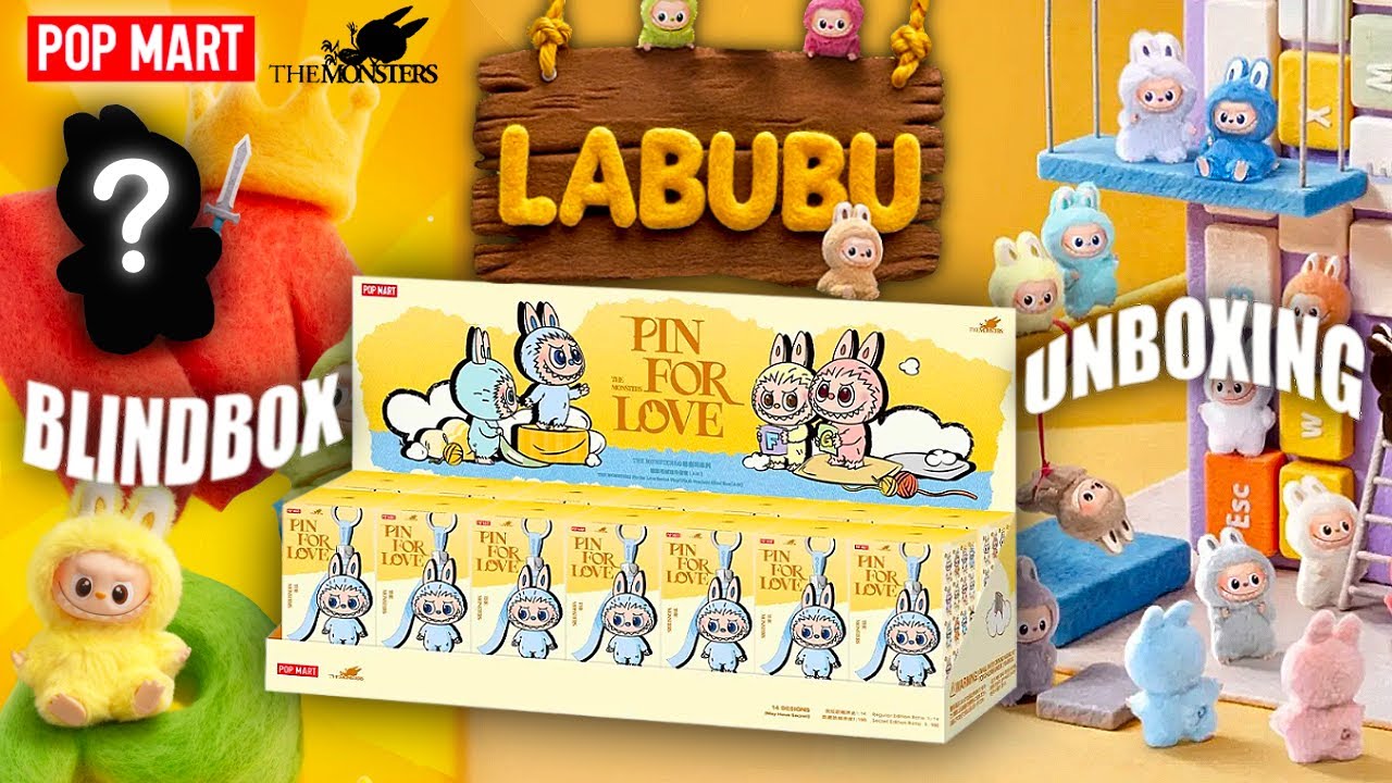 [ASMR] Pop Mart Labubu Pin For Love A-M Full Set Blind box Unboxing Part 1 Vinyl Face Plush Pendant