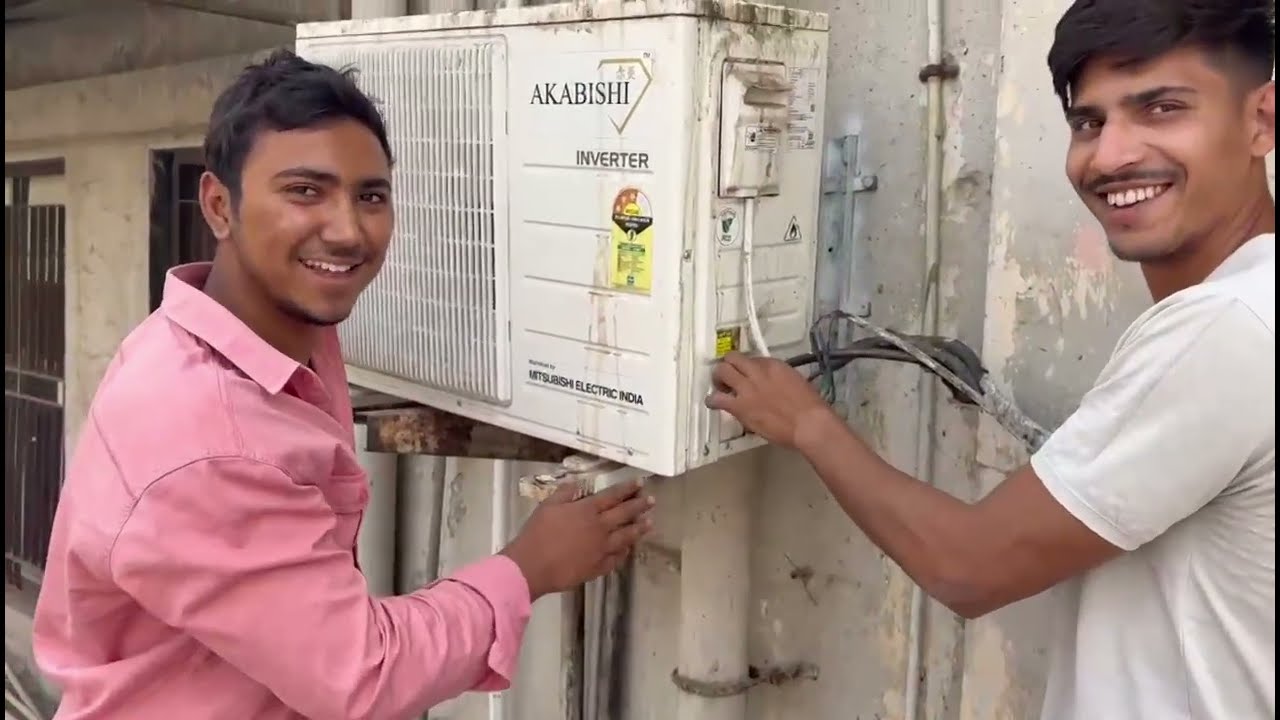 👉 Bandar se pareshan AC 😤 Pipe bend kar di! Ab kiya permanent solution 🛠️ #shorts #acrepair #youtube