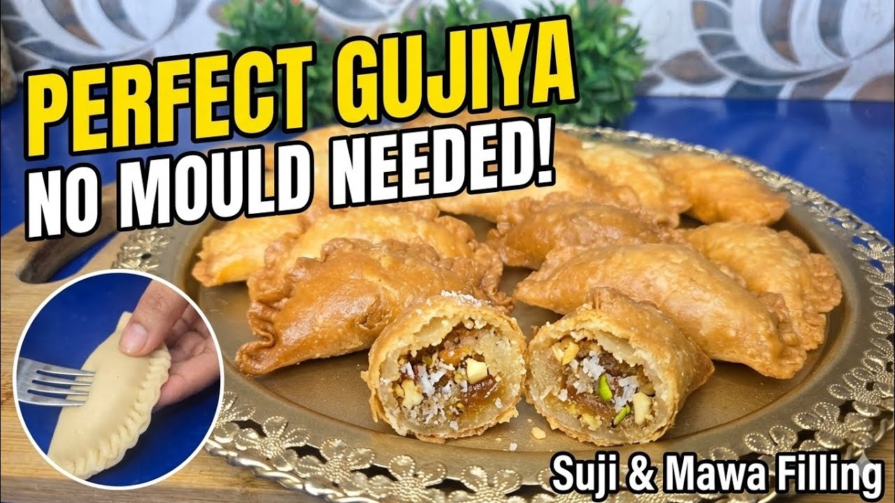 @#SUJI MAWA GUJIA #WITHOUT MOULD BINA MOULD KE SUJI MAWA GUJIA #HOLI SPECIAL 