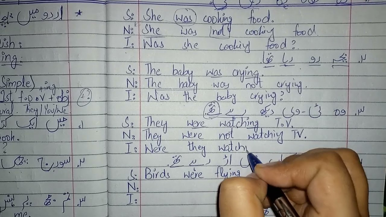 Past Continuous Tense Examples | Past continuous tense in Urdu to English | past tense sentences