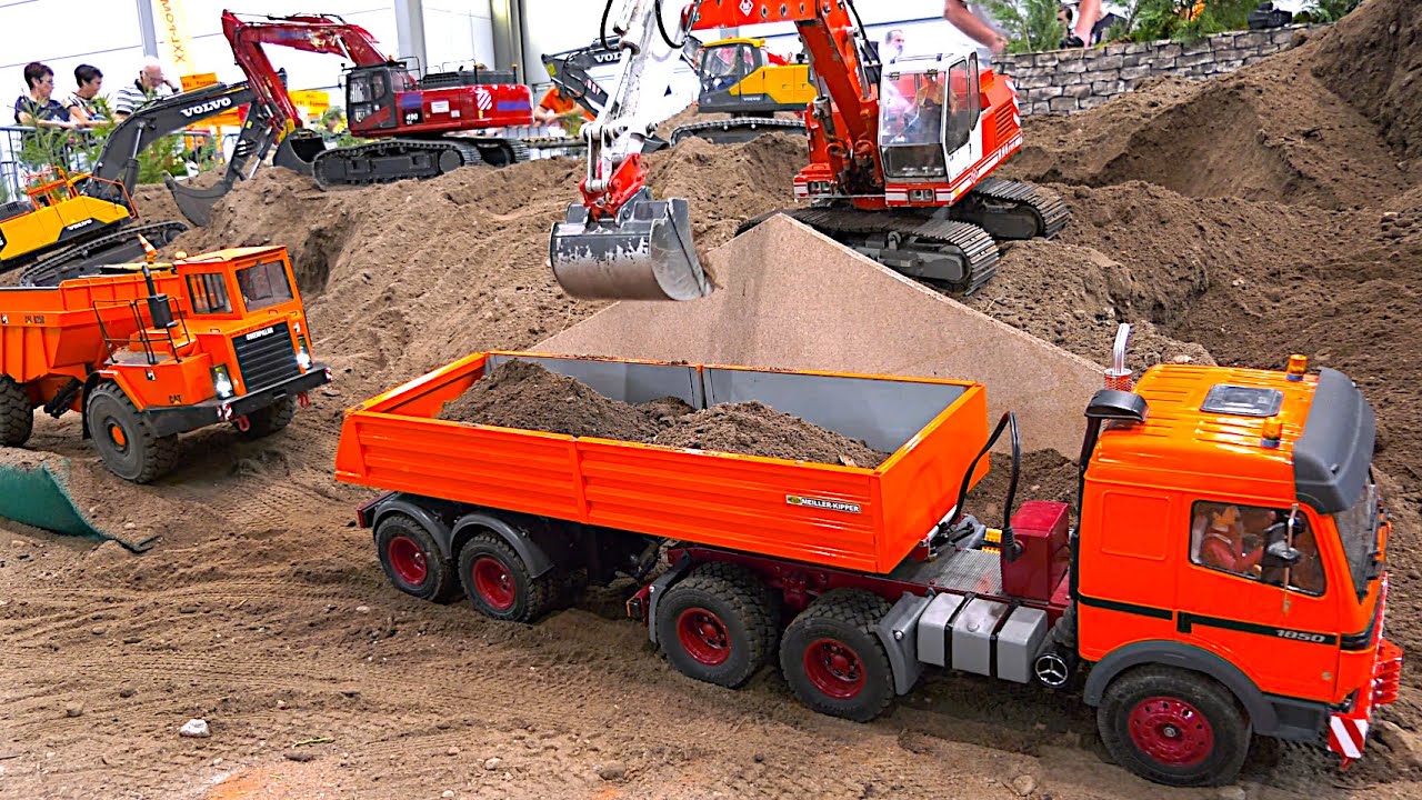 2 h Construction Site Vehicles RC Dump Trucks Excavators Wheel Loader Roller Digger Dozer Trucks