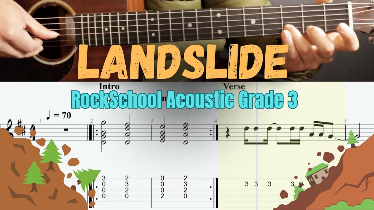 Landslide - Acoustic Guitar Tutorial (RockSchool Grade 3)