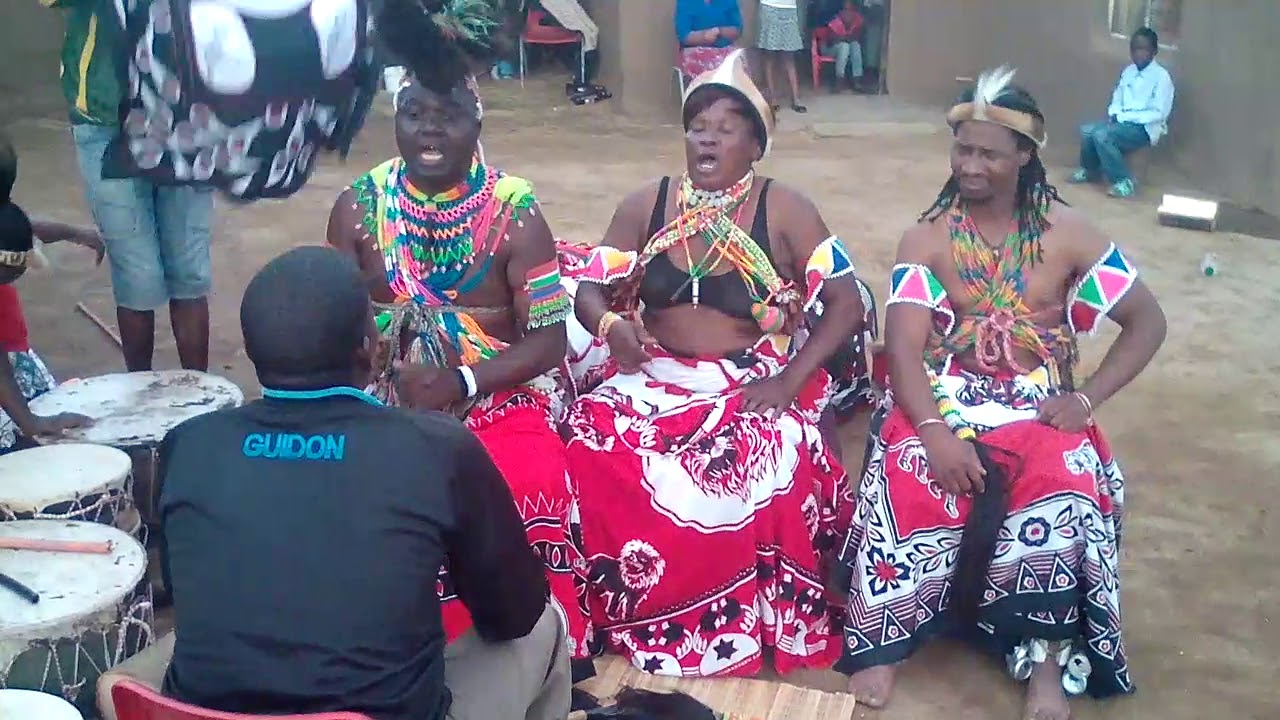 Gogo Mahlalenthabeni with Gogo Magwaza at Gogo Cgucgu's homecoming