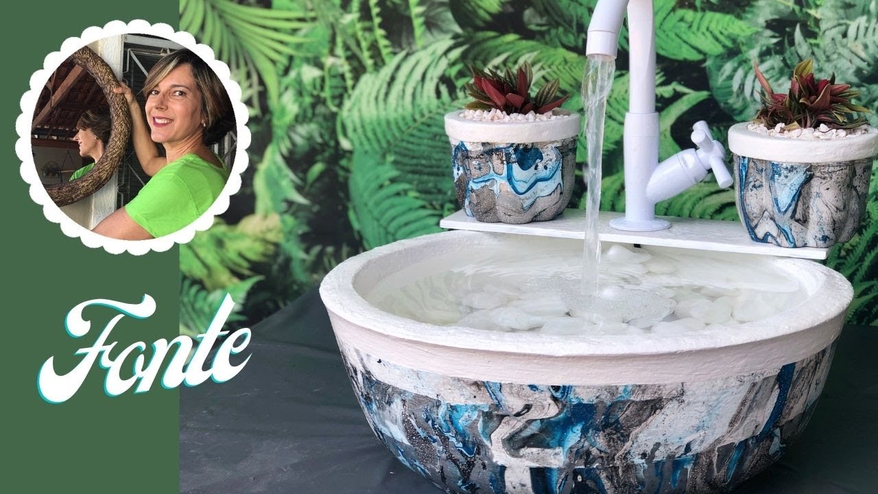 DIY - Красивый фонтан - - Цемент и пенопласт#переработка