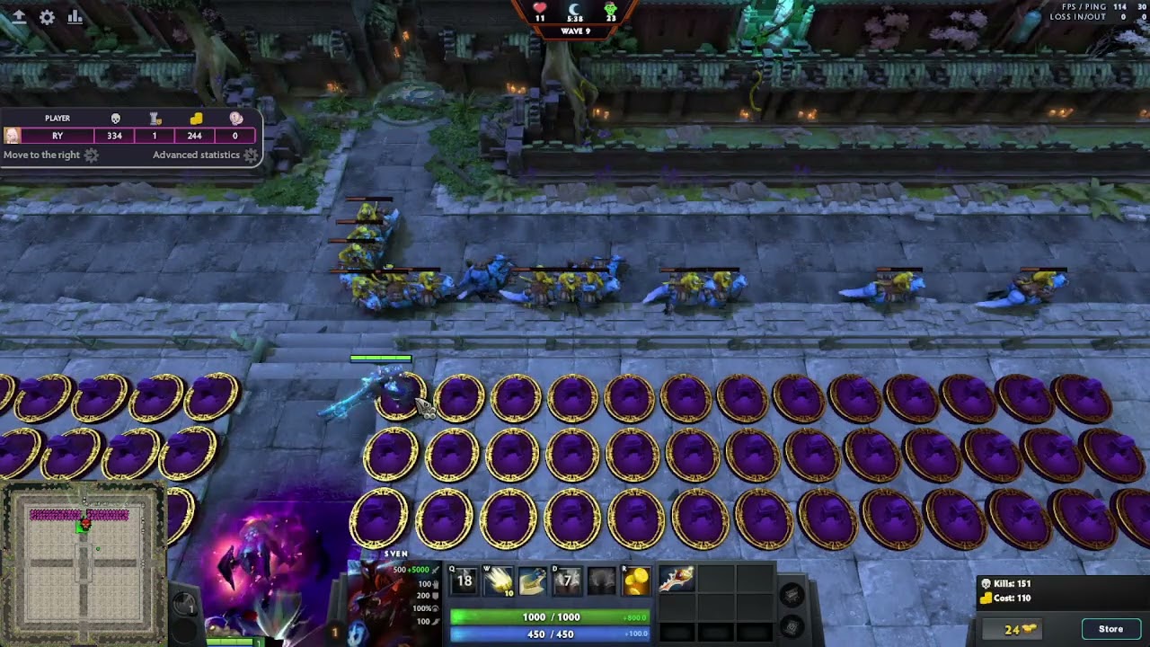 Dota 2 Arcade - Spin TD Reborn SOLO |  Hard + Enable Plusmode | 46 minutes record