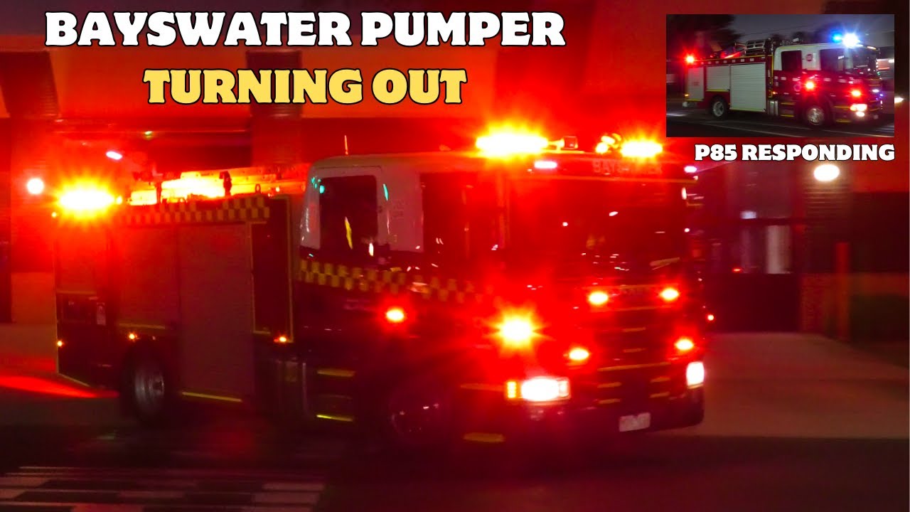 [Dual Wail] CFA Bayswater Pumper Turning out + FRV Pumper 85 Responding