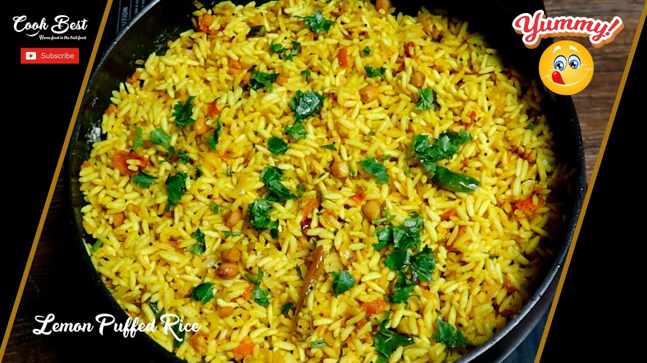 Lemon Puffed Rice Recipe | Breakfast Murmura Lemon Rice | Churumuri Susla | Cook Best