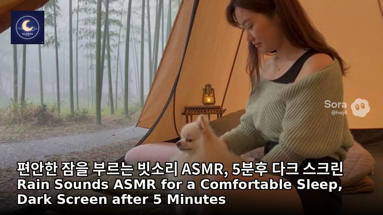 편안한 잠을 부르는 빗소리 ASMR 5분후 다크 스크린 Rain Sounds ASMR for a Comfortable Sleep, Dark Screen after 5 Minutes
