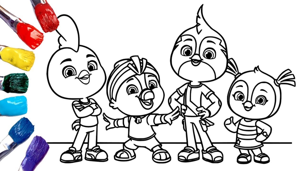 Top Wing Coloring Pages for Kids [1080p] | Swift, Penny, Rod, & Brody
