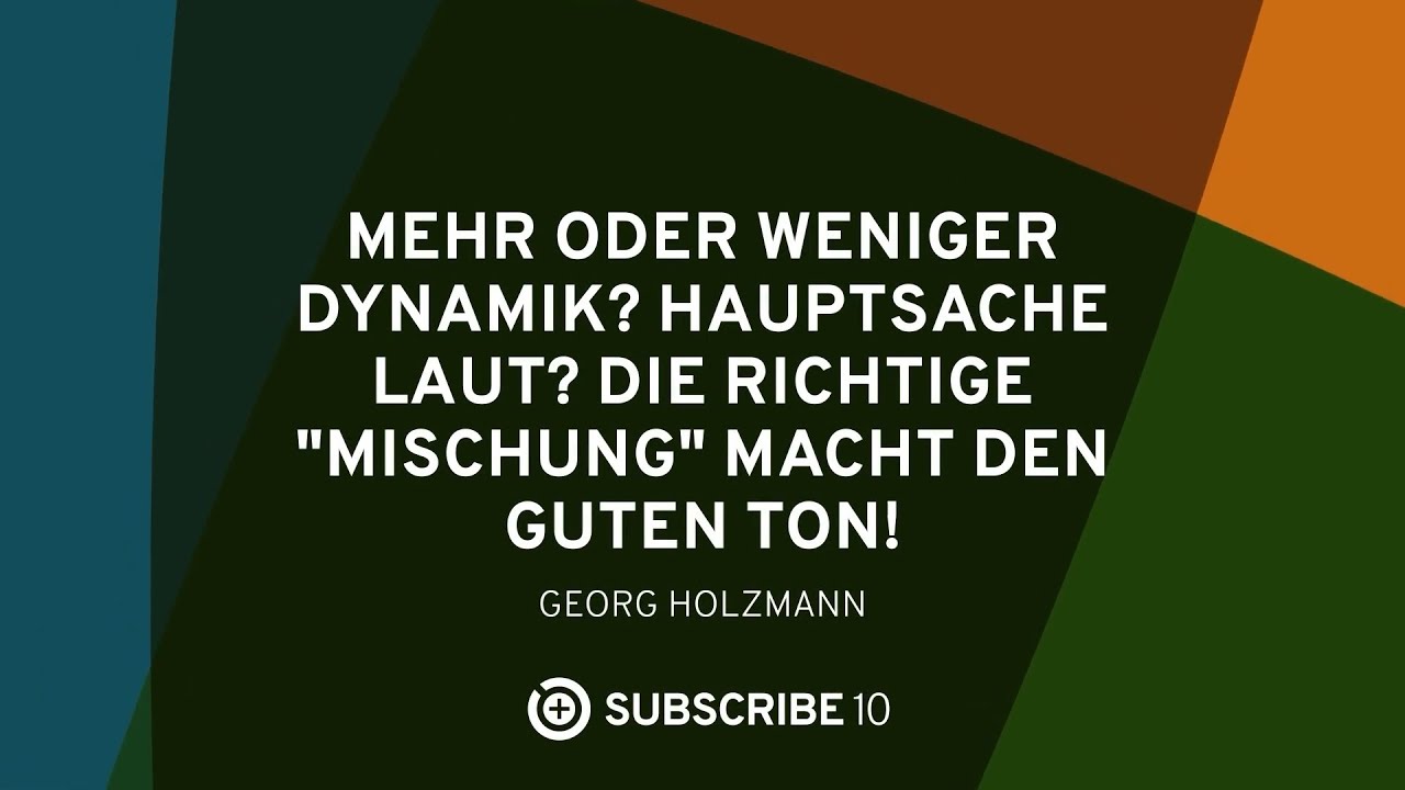 Mehr oder weniger Dynamik? Hauptsache laut? Die richtige 