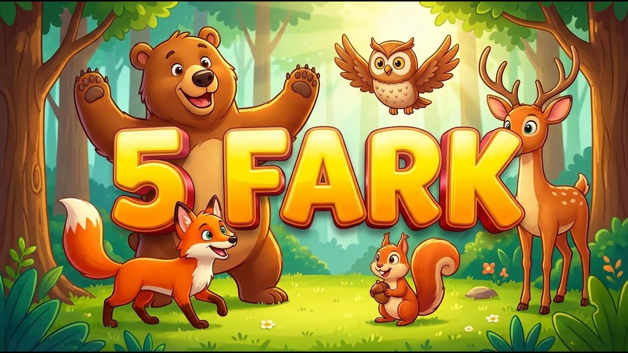 Найди 5 Отличий: Лесные Животные 🐻🦊 Веселая Детская Головоломка!