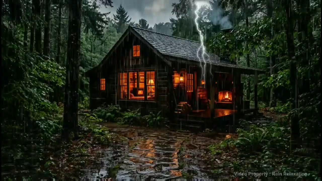 Rain Sound in Forest  Heavy Rain on Window for Fall Asleep Quickly | Soothing Rainy Day Vibes
