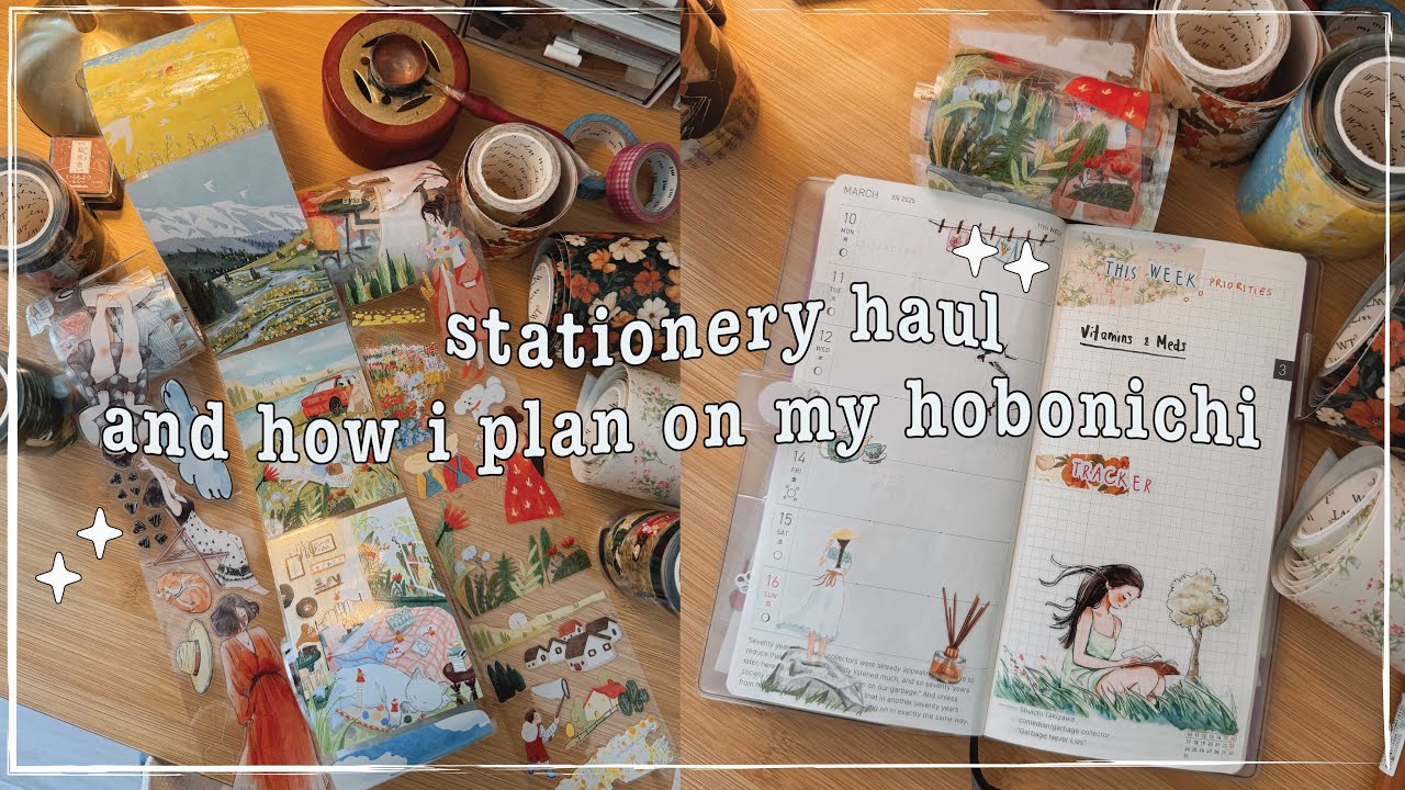 ✿ stationery haul ✿ & plan my week in my hobonichi 🌧️ rainy day ambience ☔️