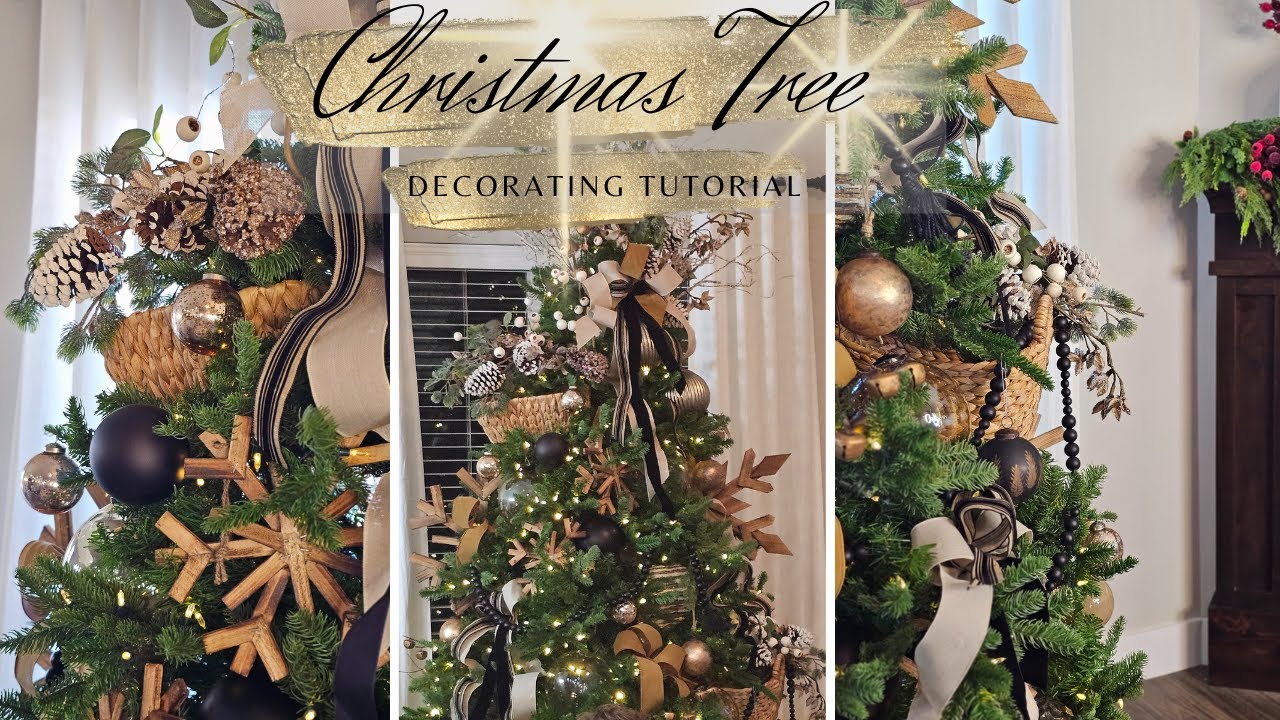 Christmas Tree/ Decorating Tutorial / How-To / Bow Tutorial / Decorate with me / Basket Tree