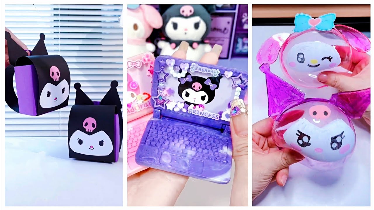 Sanrio Crafts💜Diy Kuromi paper craft ideas 💜     #cindyasmr