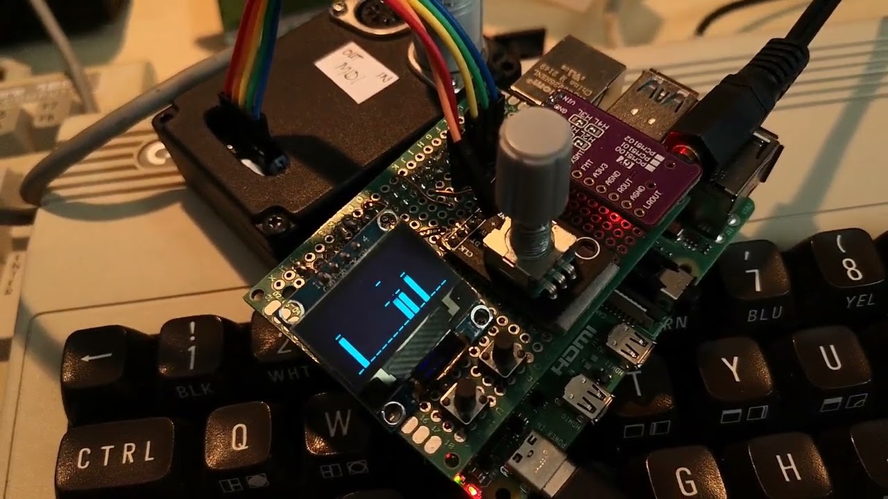 SIDKick extensions for my C128DCR: LED lights and MIDI-Out to MT32-Pi