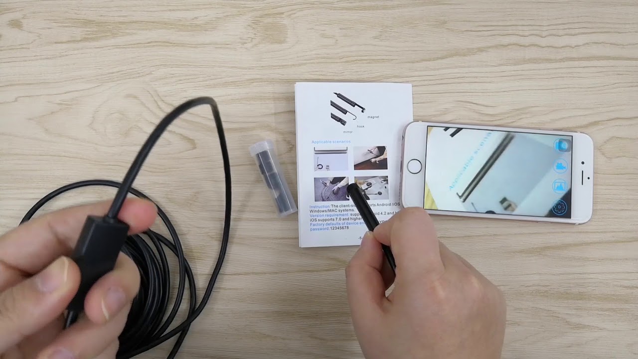 Top New 8LED Wireless Endoscope WiFi Borescope Inspection HD 1200P Camera Waterproof