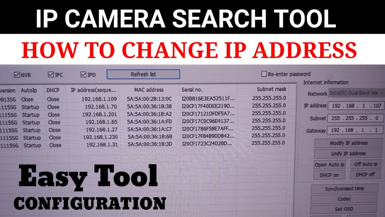 How To Change IP ADDRESS of IP CAMERA| IP CAMERA SEARCH TOOL | IP Finder Tool| Easy Tool |TechOrMore