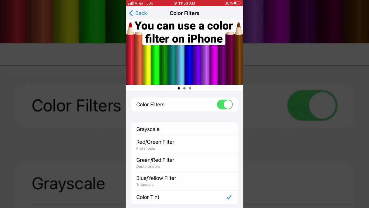 You can use a color filter on your iPhone