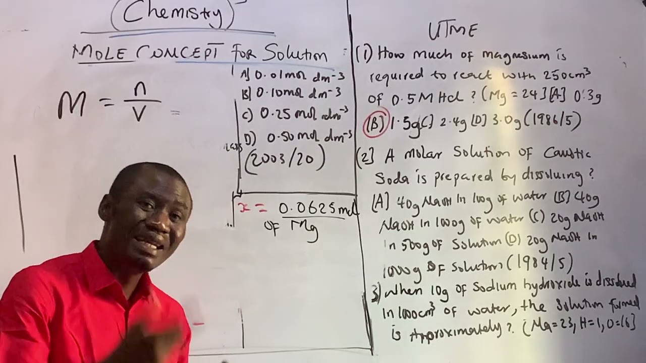 UTME CHEM Prep Q & A ( Mole concept for solution) 001