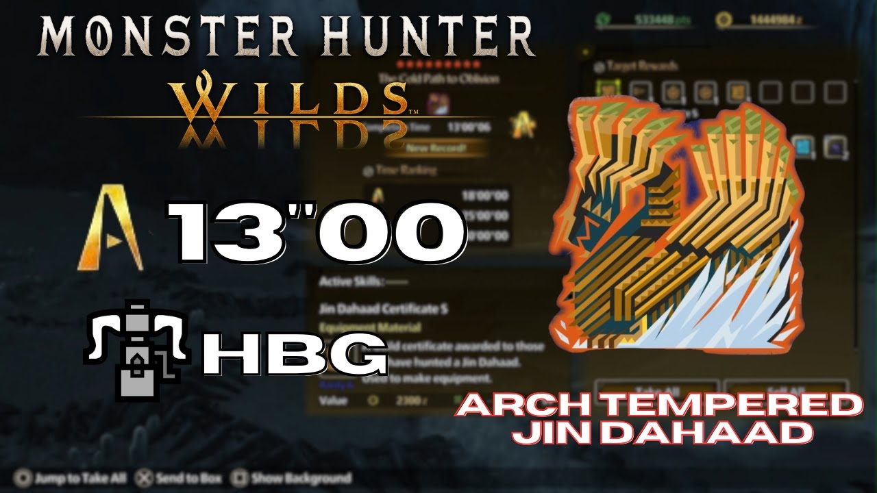[MHWilds] Arch Tempered Jin Dahaad | HBG Wyvernblast 13'00" | 