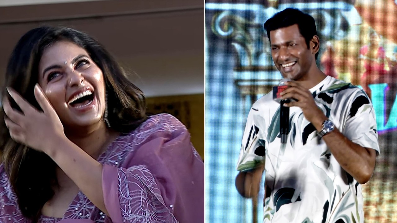 Hero Vishal Hilarious Speech @ Makutam Second Single Launch | Anjali Funny Reaction 😂