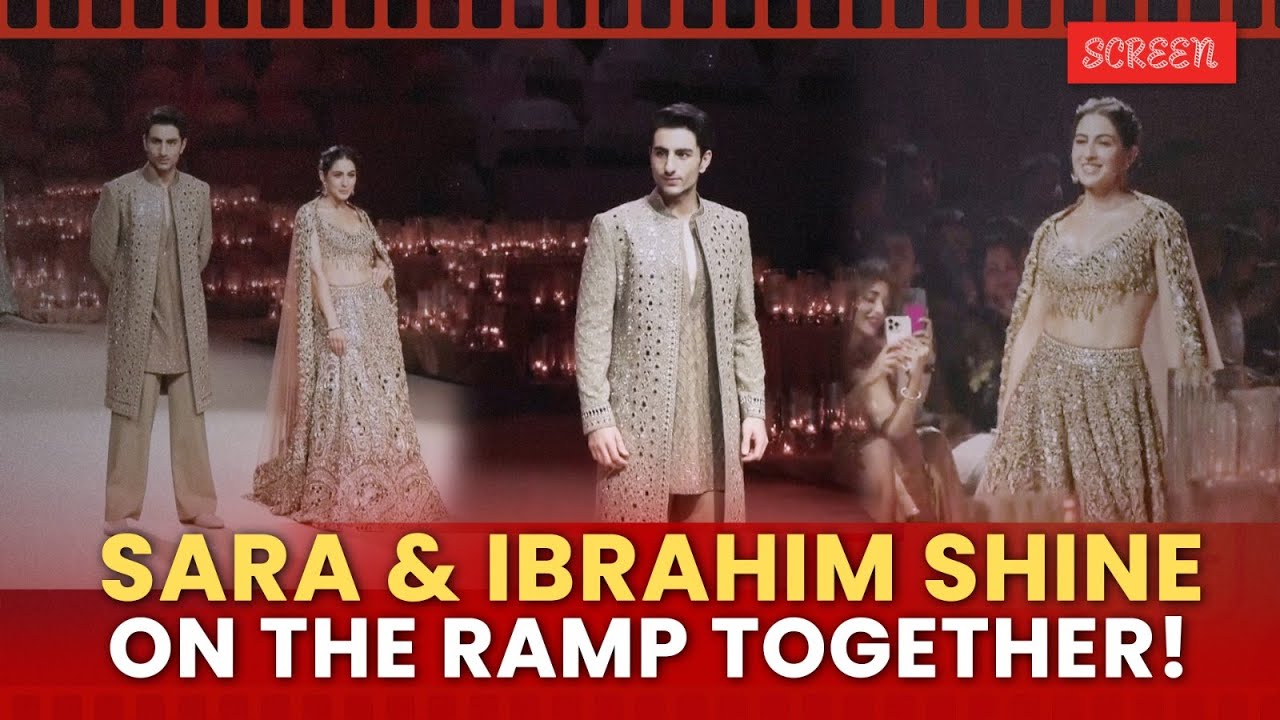 Star Siblings Sara & Ibrahim Ali Khan’s Stunning Debut Ramp Walk At Abhinav Mishra’s Fashion Show