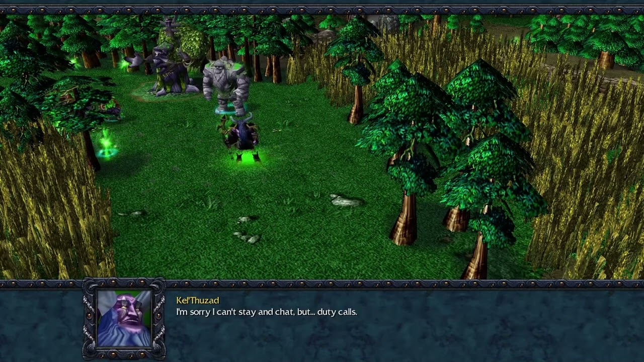 Archdruid Kel'Thuzad spots Arthas and Dreadlord Jaina and sends in the Mountain Giant