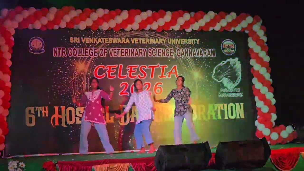 Madhuri and Group Dance Performance at 6th Hostel Day Celebration @NTRCVSc , Gannavaram 
